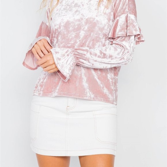 🎀Ivory Cotton Mini Retro Chic Denim Skirt🎀 - Picture 4 of 6